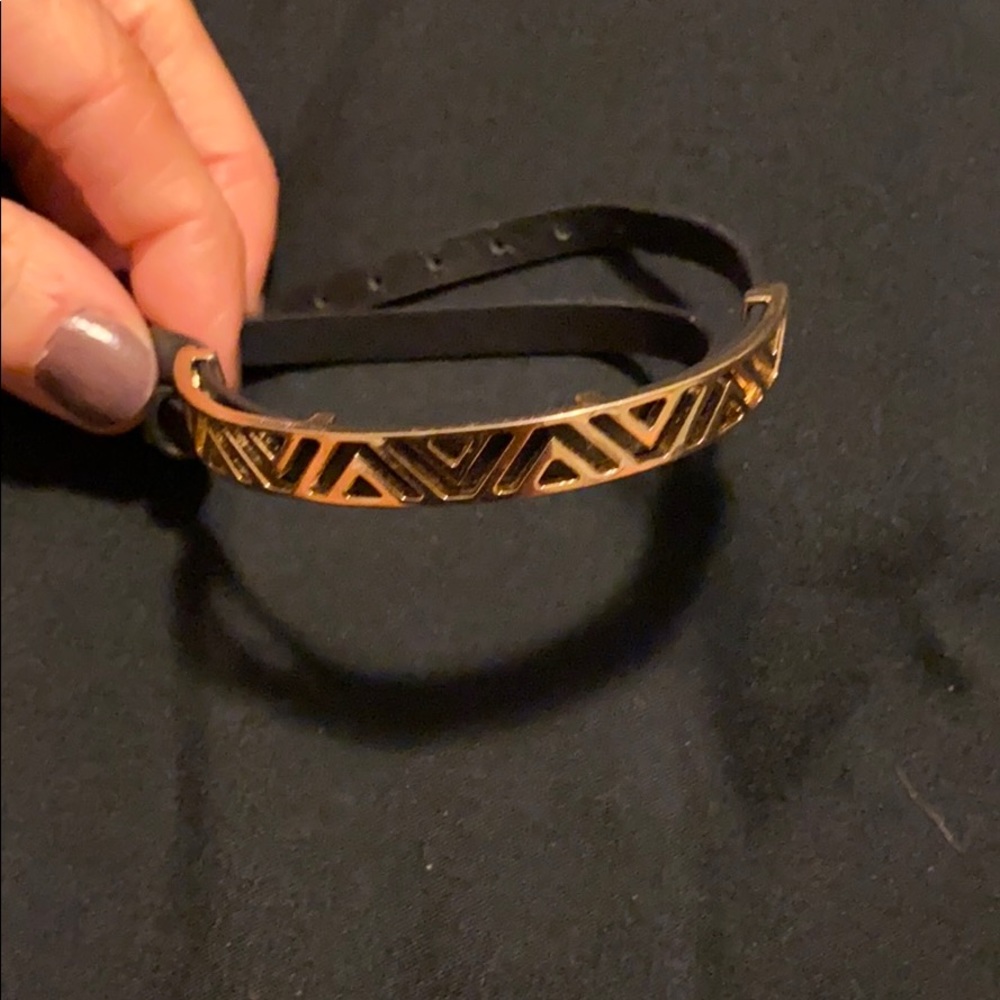 Stella & Dot. Black and Gold wrap bracelet